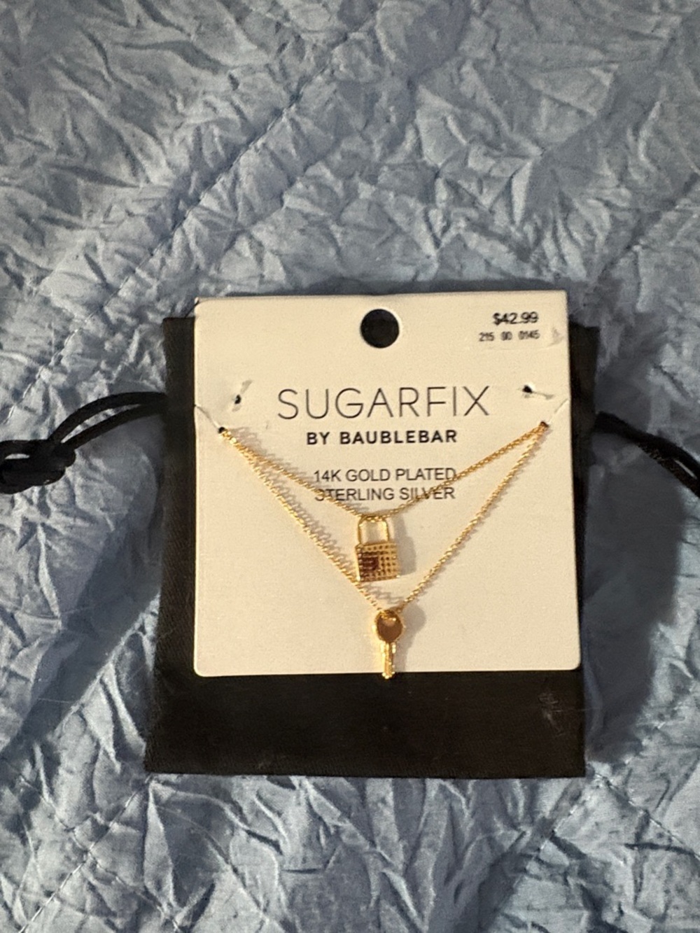 BaubleBar Gold Layered Lock & Key Necklace